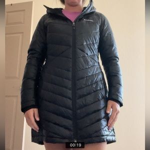 Columbia black mid length coat